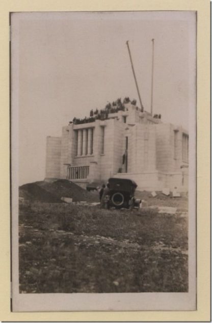 Cardston Temple under construction in the early 20th century