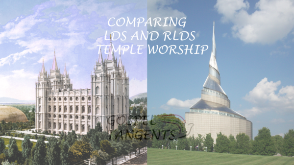 LDS temple in Salt Lake City , Utah (left) and Community of Christ temple in Independence, Missouri (right)