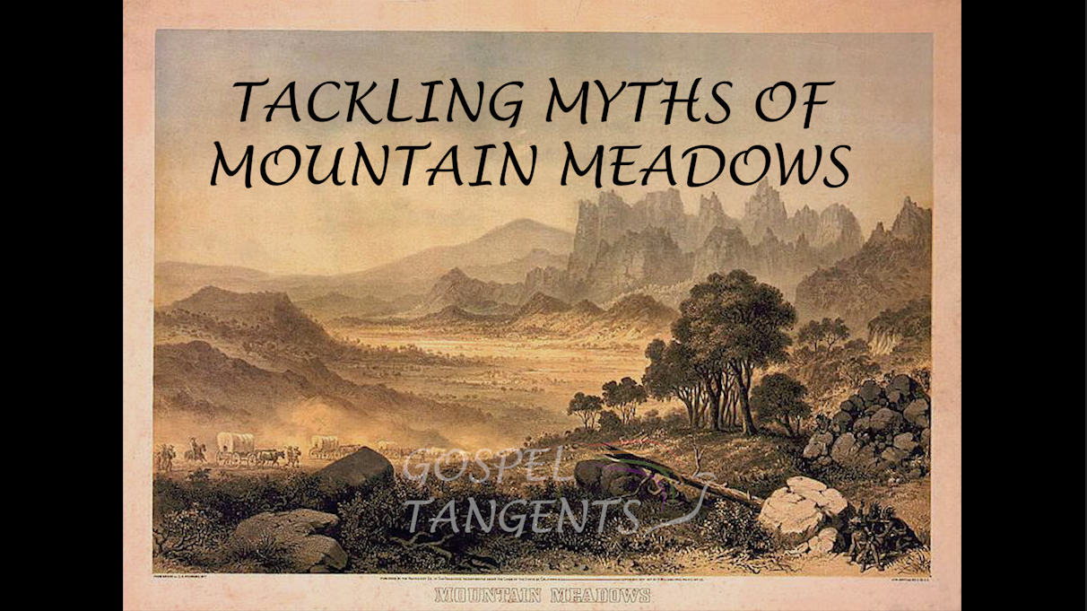 Public Domain photo of painting from 1800s of Mountain Meadows.