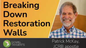 Patrick McKay is an apostle for the Joint Conference of Restoration Branches (JCRB.) They broke away from RLDS Church following 1984 revelation granting women priesthood.