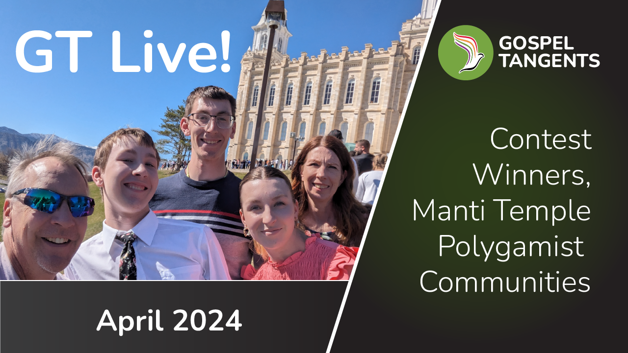 In this April GT Live!, Rick discusses polygamist communities, the Manti Temple Open House, Centennial Park, FLDS, and the Steve Mayfield funeral.