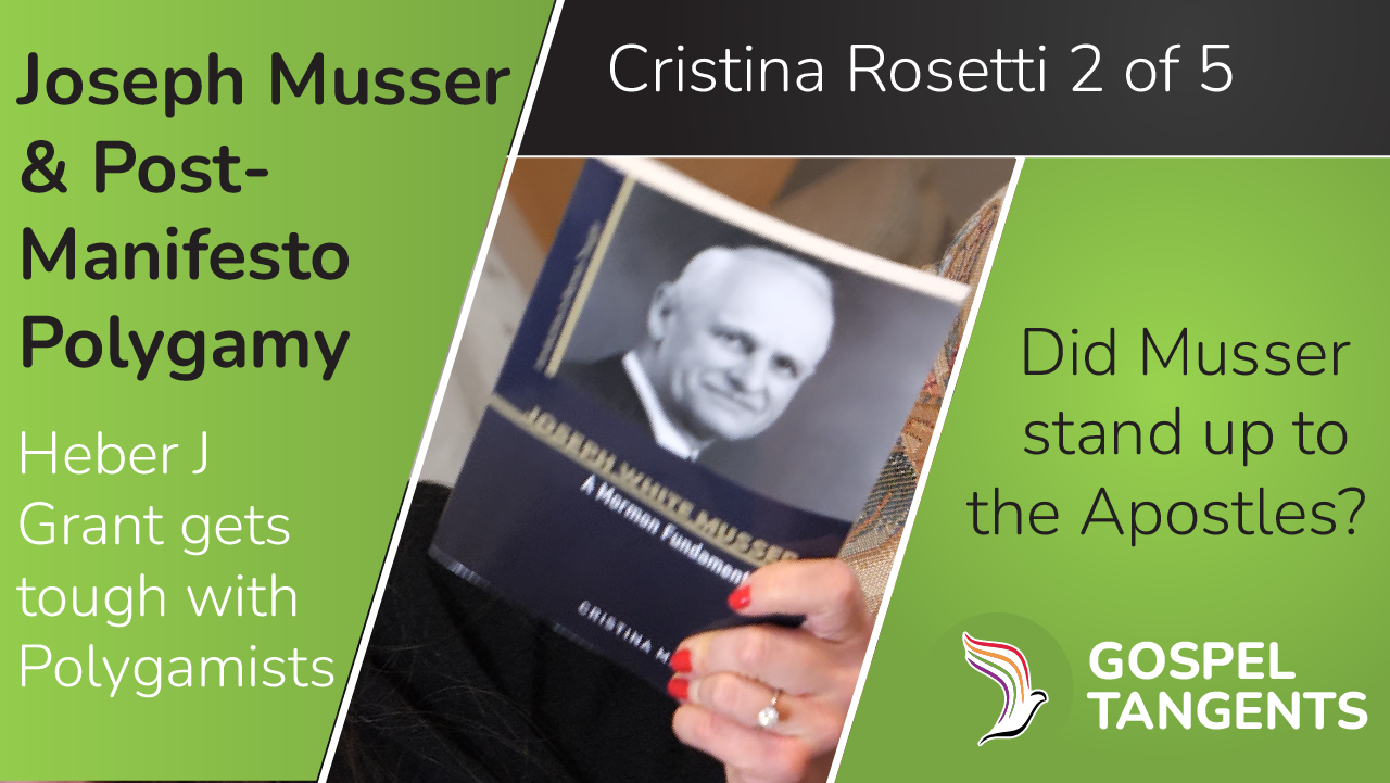 Dr Cristina Rosetti discusses Joseph Musser's post-Manifesto polygamy marriages.
