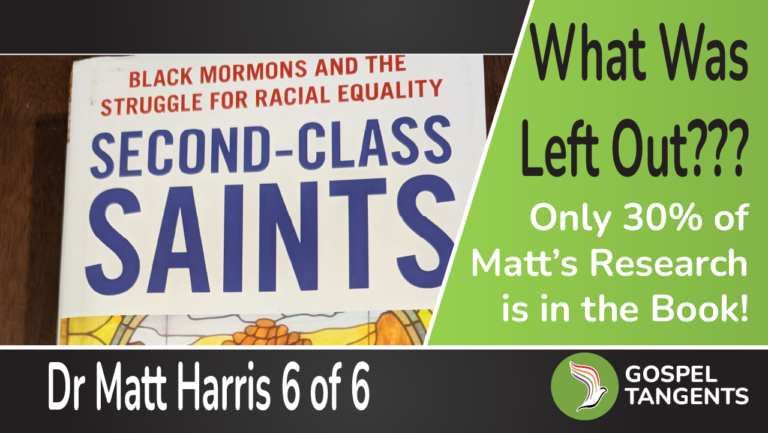 What was left out of "2nd Class Saints" due to space restrictions? Dr Matt Harris tells us!