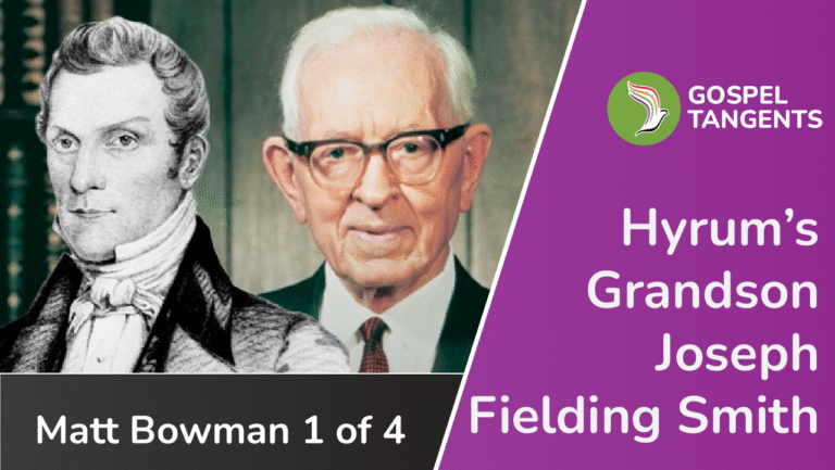 Dr Matt Bowman describes his new biography on Joseph Fielding Smith.