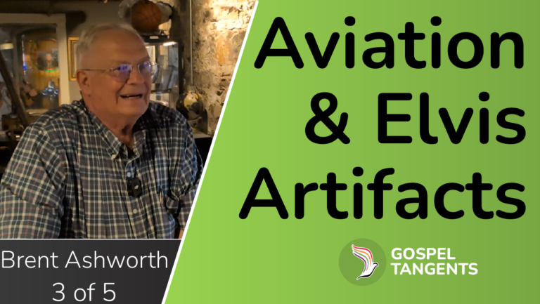 Brent Ashworth shows off his Elvis & aviation artifacts like Spirit of St Louis, Charles Lindberg, & Amelia Erhardt.